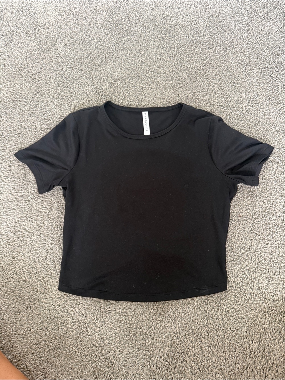 Fabletics Black Cropped Crew Tee